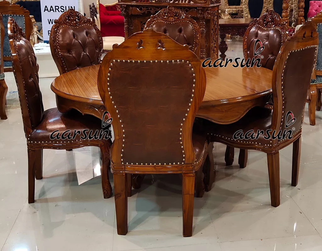 Carved Dining Set in 6 Seater view 3