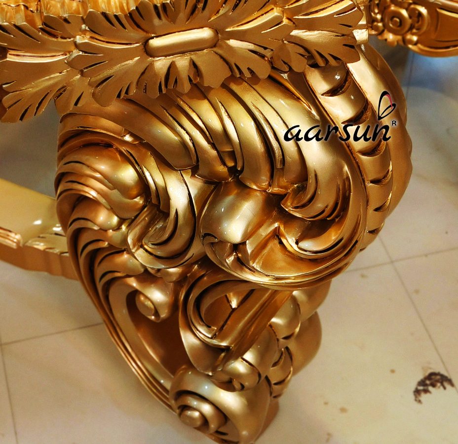 6-Seater Dining Set in Antique Gold Finish view 6