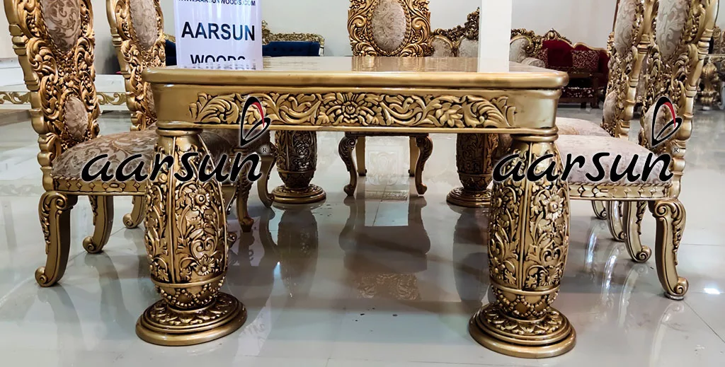 Gold Dining Set 6 Seater view 3