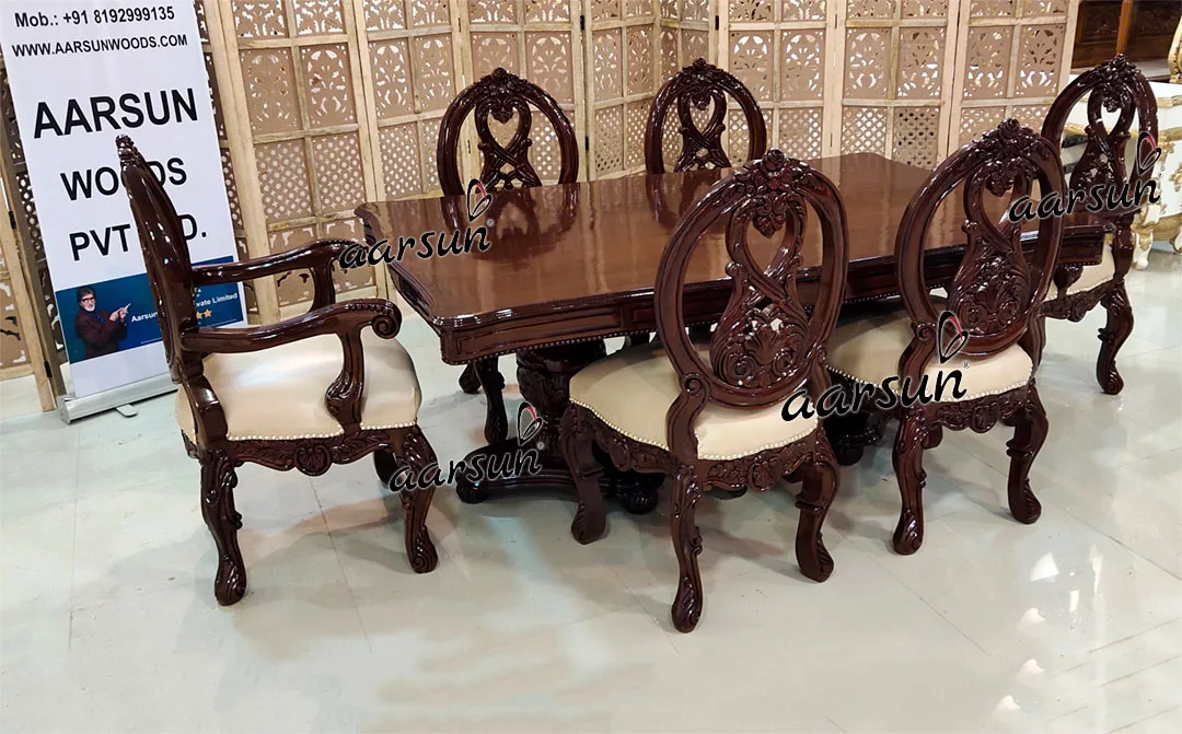 6 Seater Dining Set in Dual Tone Finish view 7