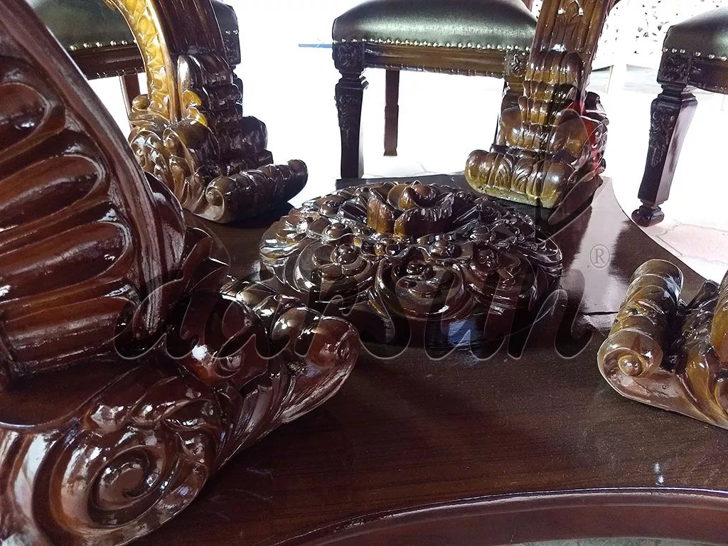 Wooden Dining Set in Dark Finish – Dark Finish view 6