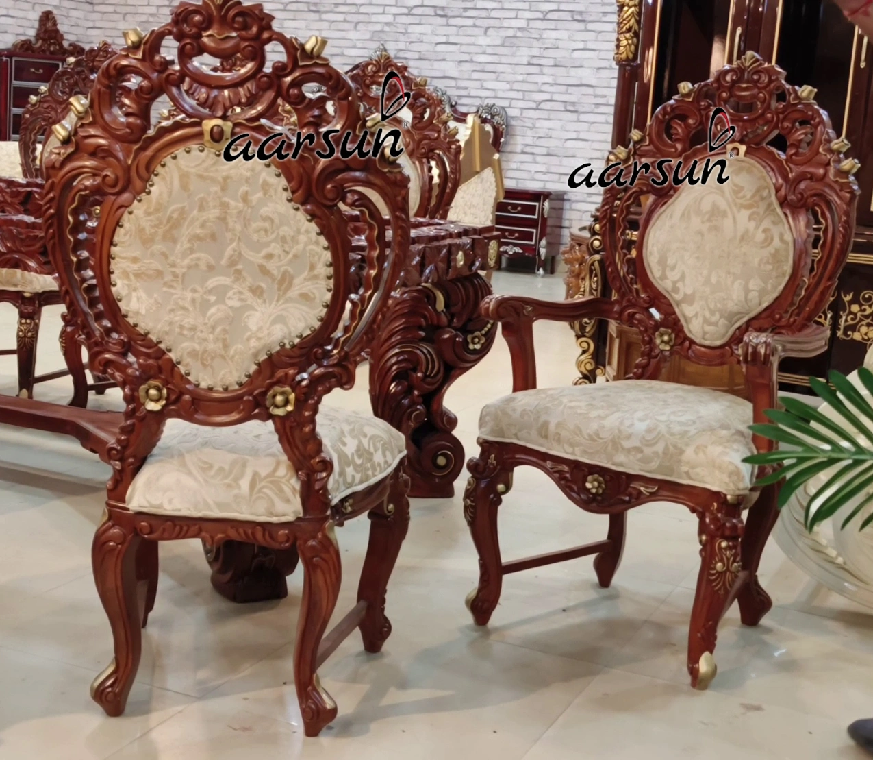 8 Seater Dining Set in Mattee Finish view 3