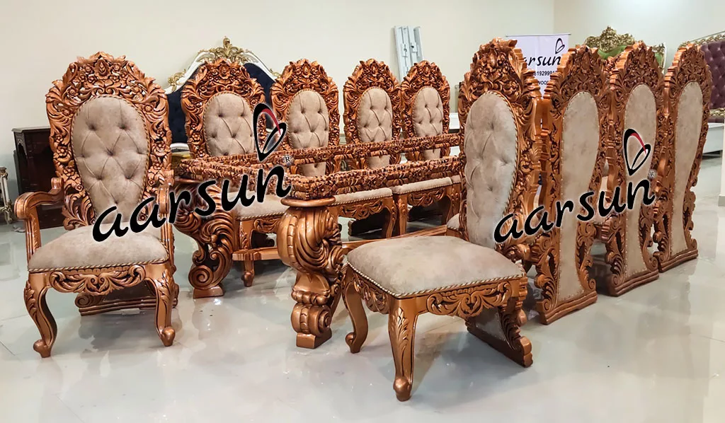 Rose Gold Copper Dining Set 10 Seater view 4