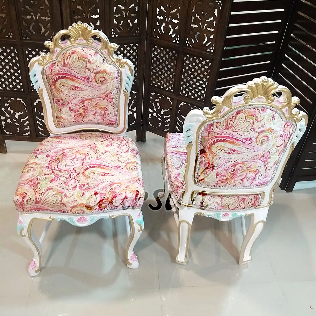 Royal Dining Set -White Polish with Golden Highlights view 6