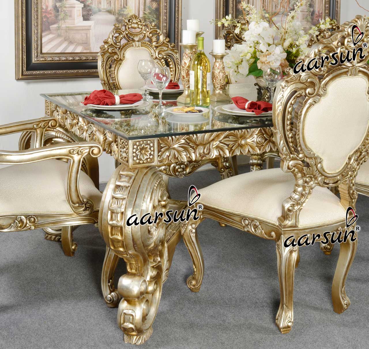 Handcrafted Dining Set in Royal Finish view 3