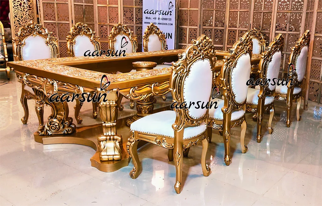Splendidly Carved 10 Seater Dining Set view 6