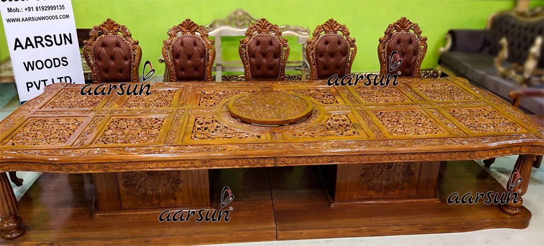 12 Seater Designer Dining Sets in Teak Wood view 4