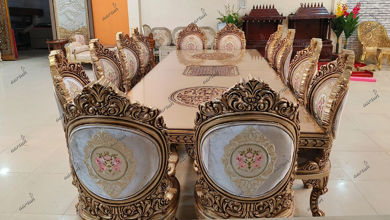 12 Seater Luxurious Dining Set Maharaja Palace view 6