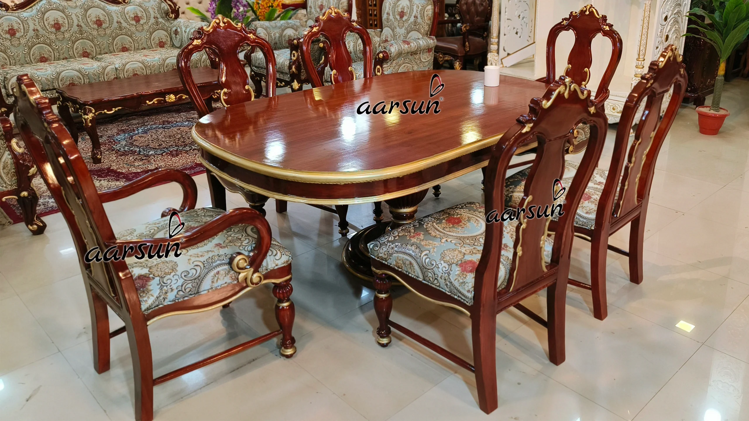 6 Seater Dining Set in Dual Shade Paint view 4