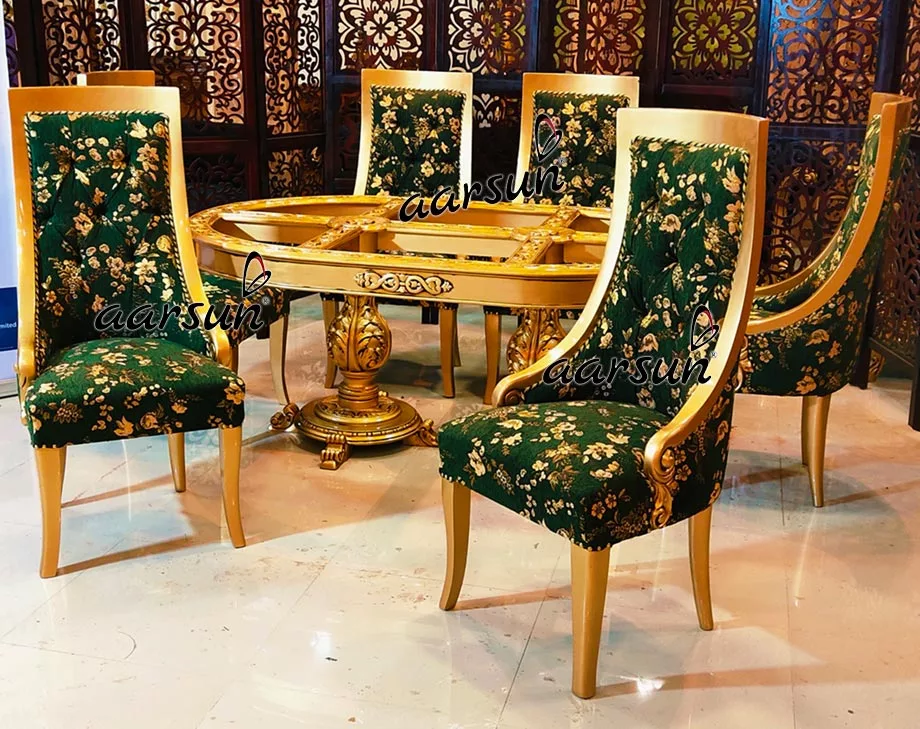 6 Seater Luxury Dinnette Set in Teak Wood view 4