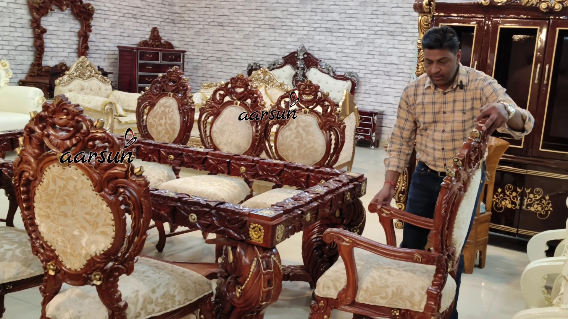 8 Seater Dining Set in Mattee Finish