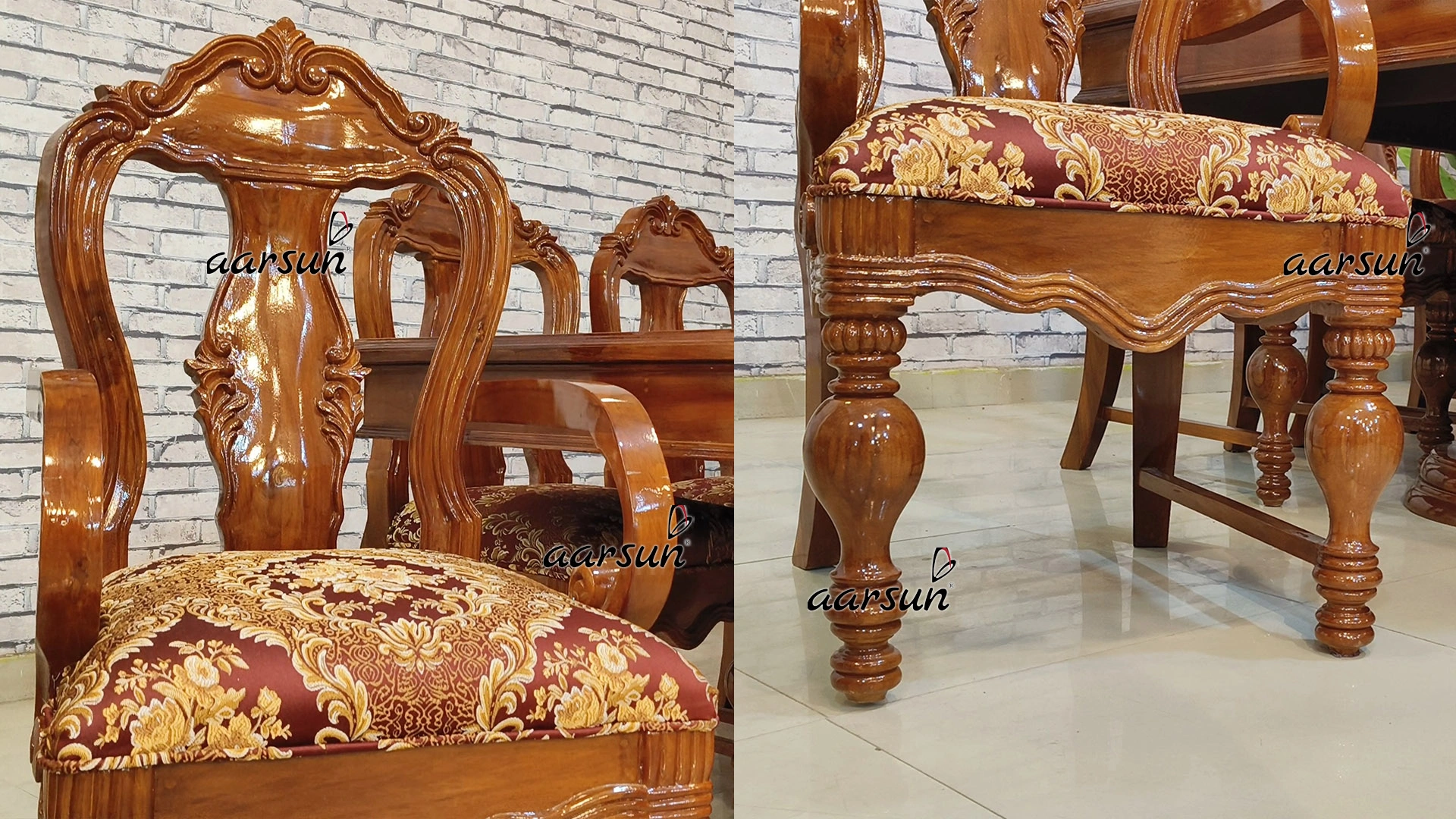 8-Seater Light Walnut Dining Set view 3