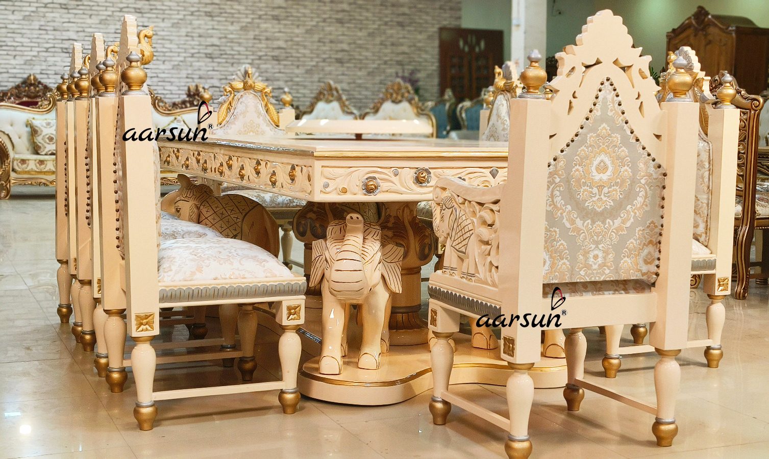8 Seater White Dining Set view 4