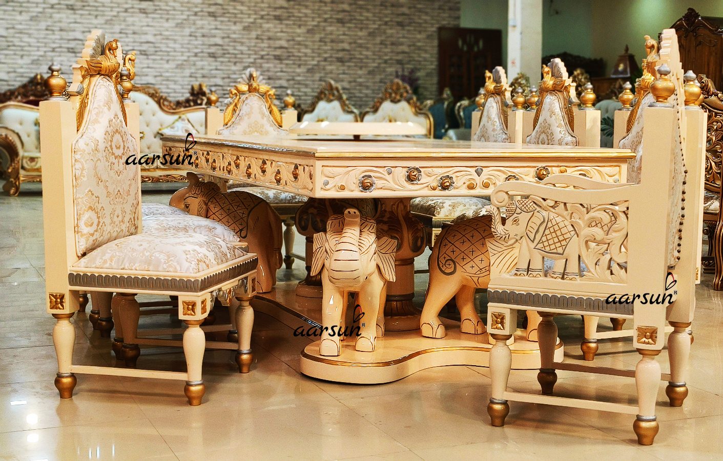 8 Seater White Dining Set view 10