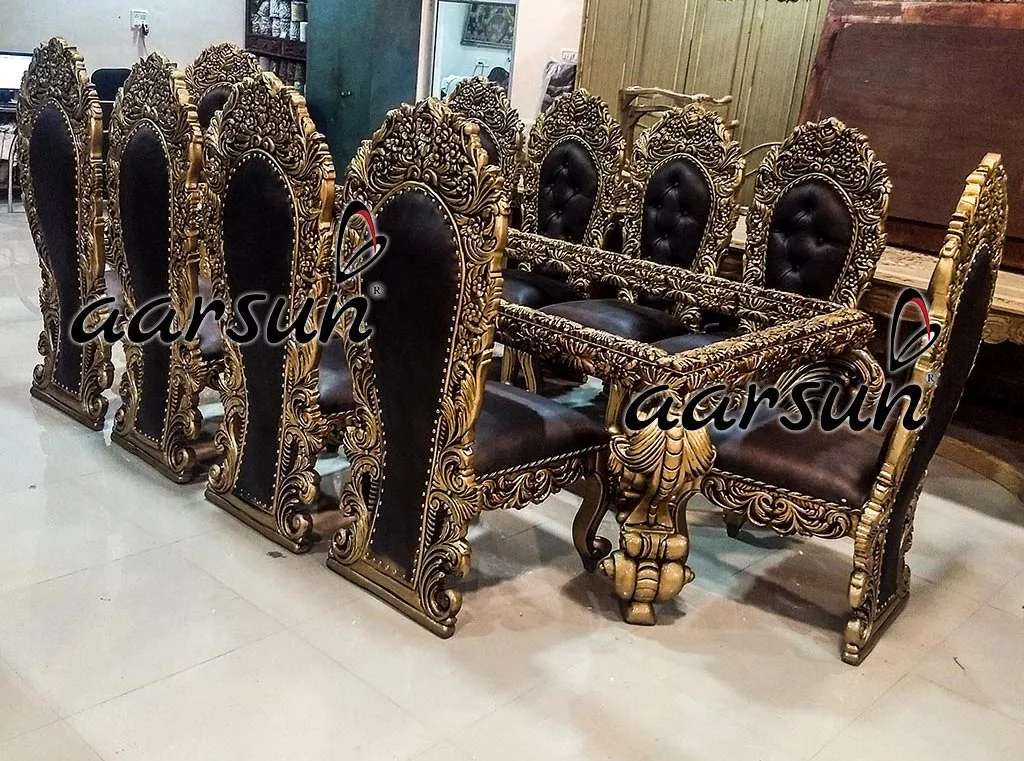 Antique Gold Dining Set in 10 Seater view 3