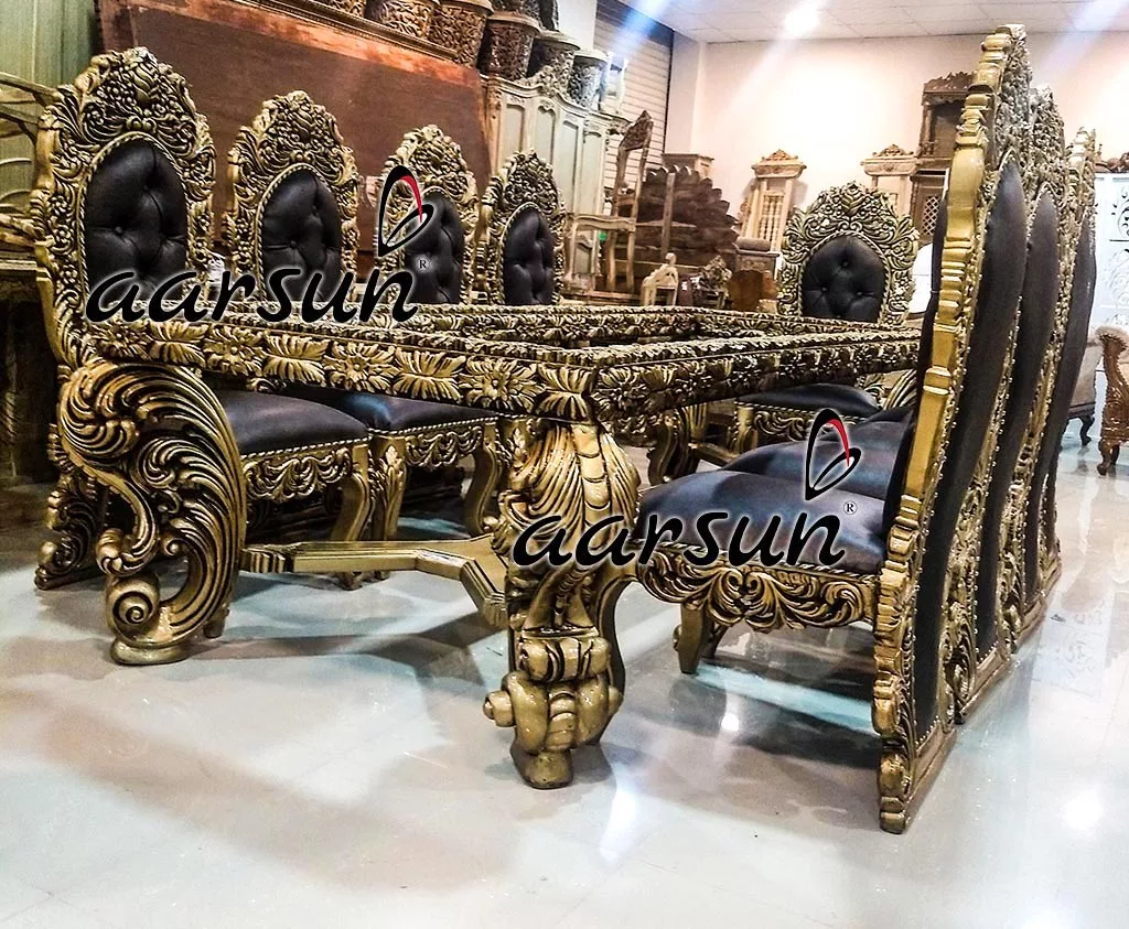 Antique Gold Dining Set in 10 Seater view 7