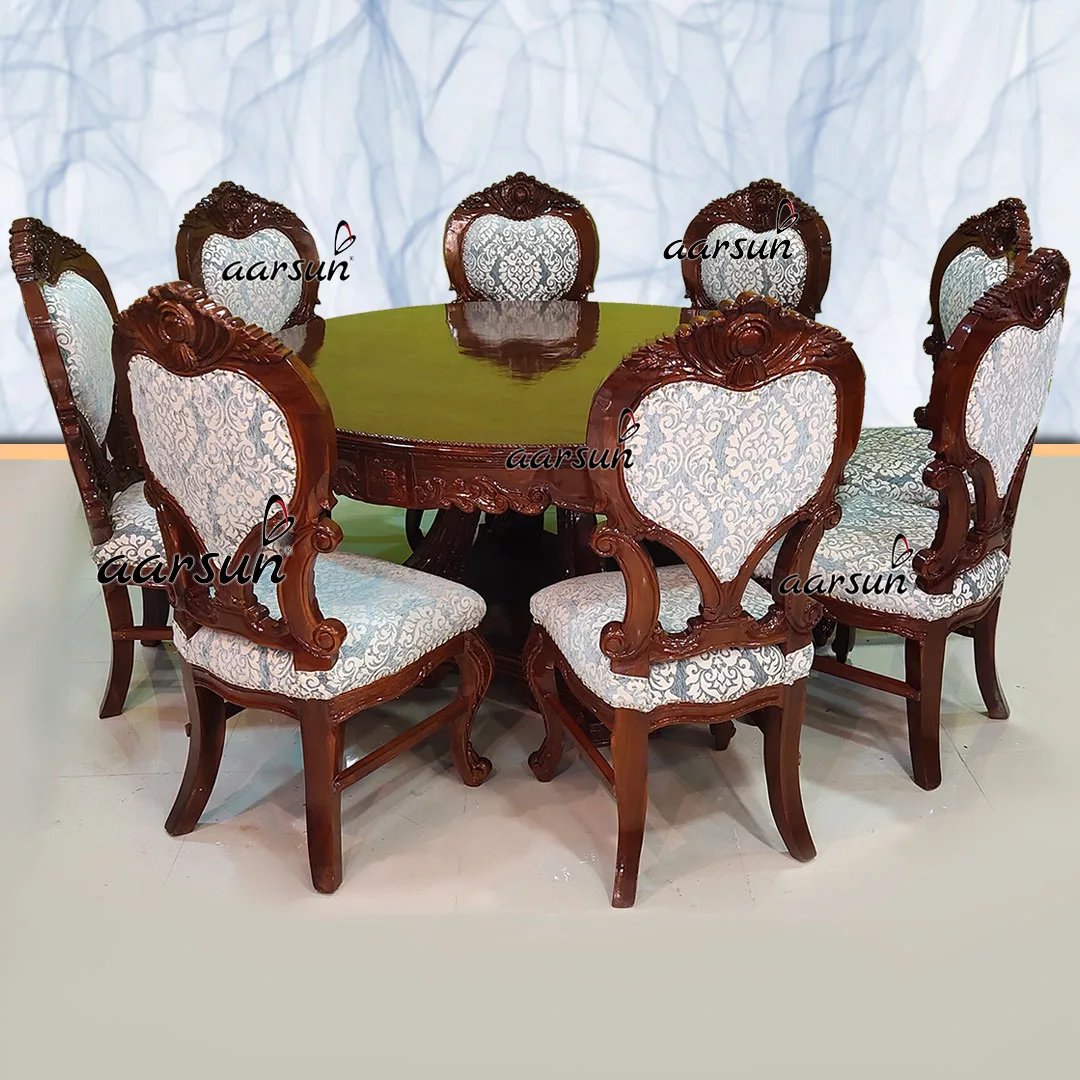 Classic Round Dining with 6 Chairs & Round Top Table