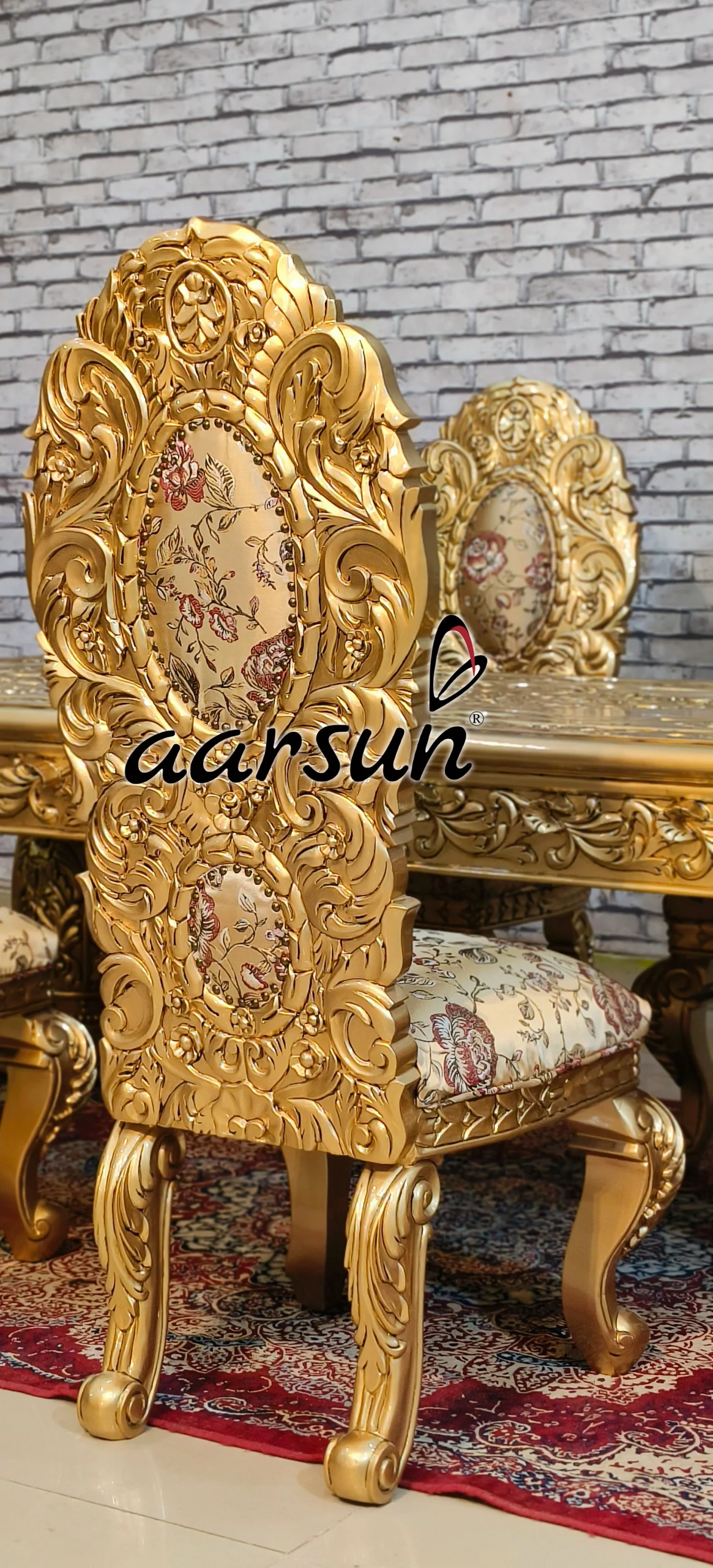 Dining Table Set Fully Handcarved view 8