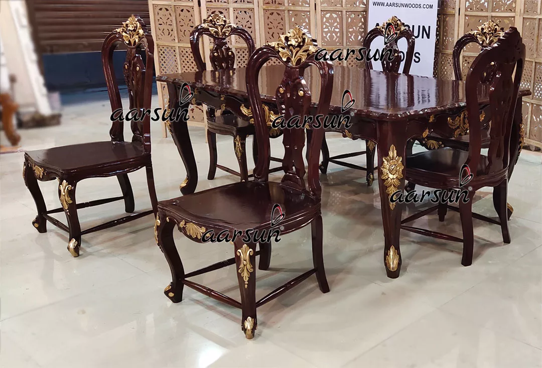 Fully Customized Dining Set with Chippendale Style Chairs Handcrafted view 3