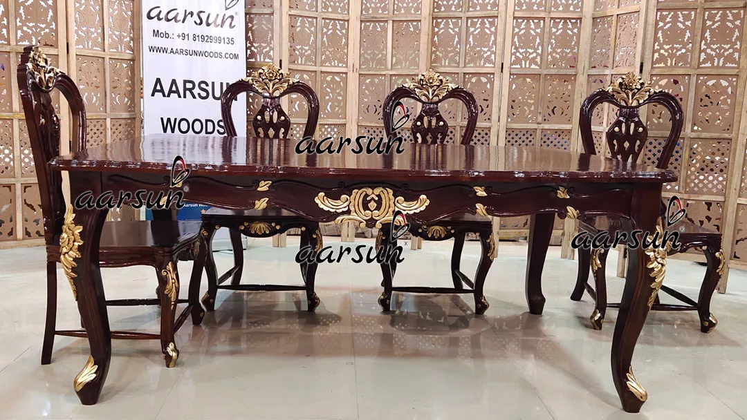 Fully Customized Dining Set with Chippendale Style Chairs Handcrafted view 4