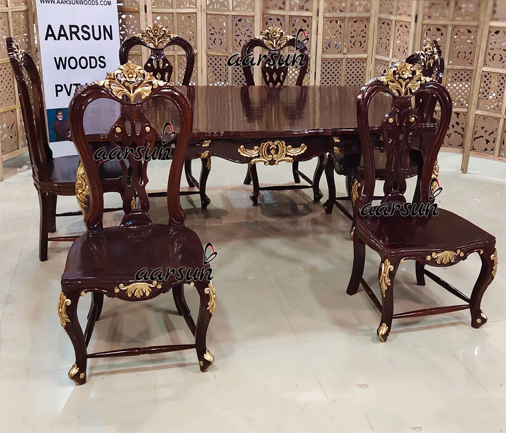 Fully Customized Dining Set with Chippendale Style Chairs Handcrafted view 5