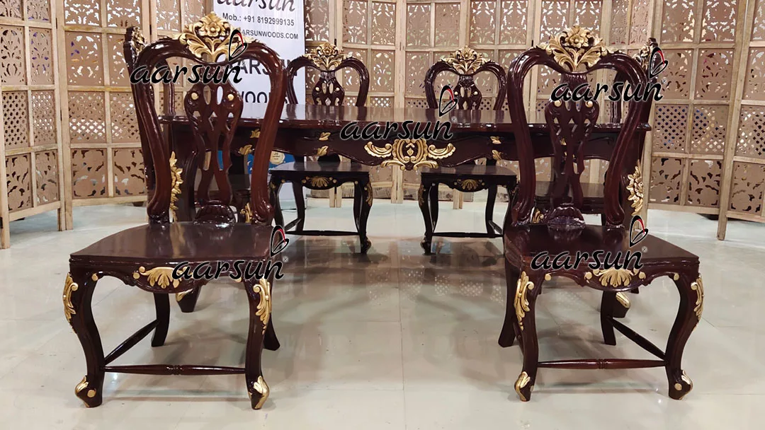 Fully Customized Dining Set with Chippendale Style Chairs Handcrafted view 6