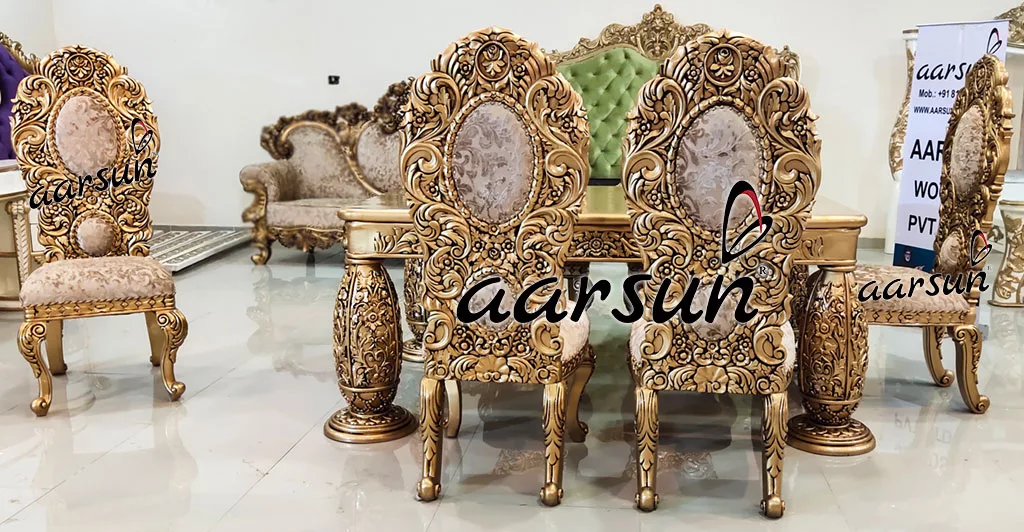 Gold Dining Set 6 Seater view 4