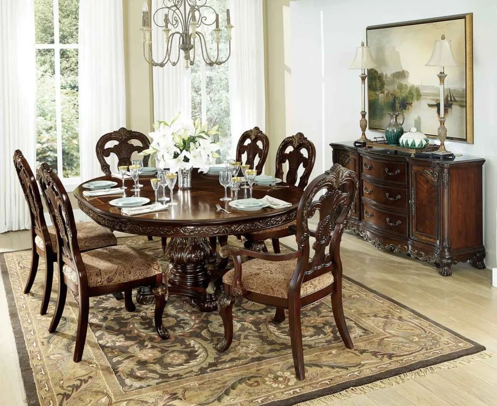 Handcrafted 6 Seater Teak Wood Dining Set