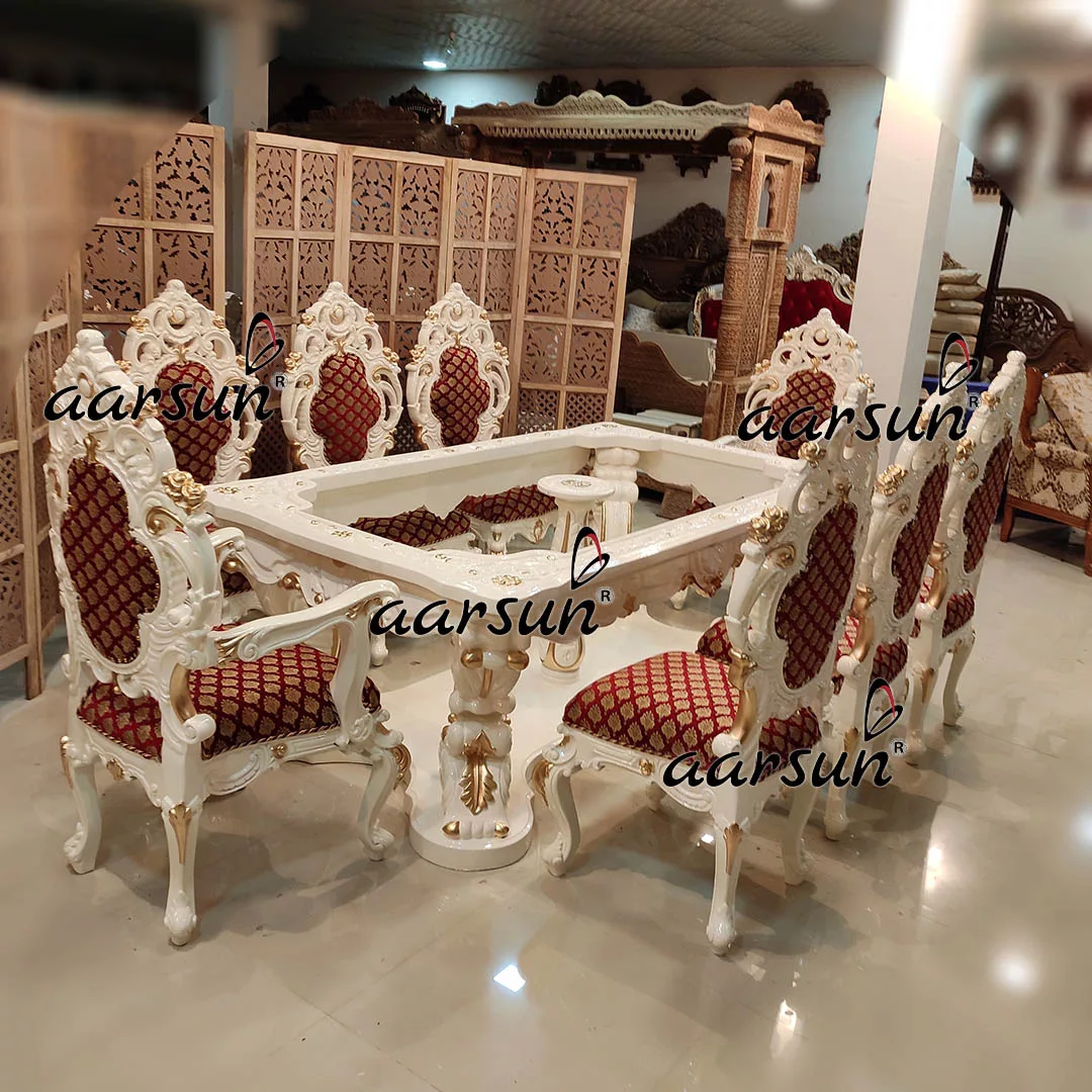 Premium 8 Seater Off White Dining Set view 3