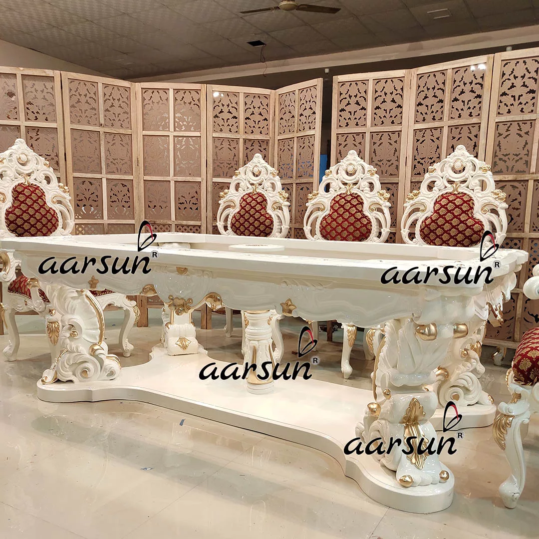 Premium 8 Seater Off White Dining Set view 5