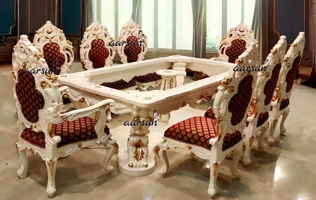 Premium 8 Seater Off White Dining Set