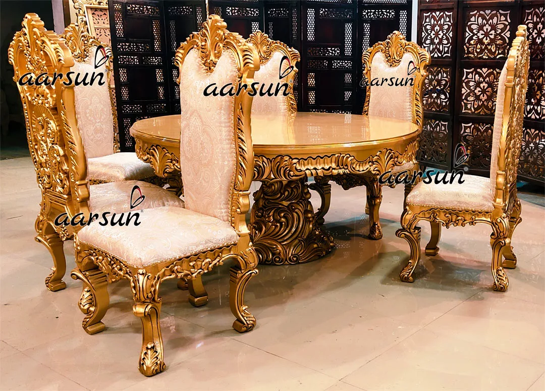 Round Dining Table Chair Set 6 Seater view 4