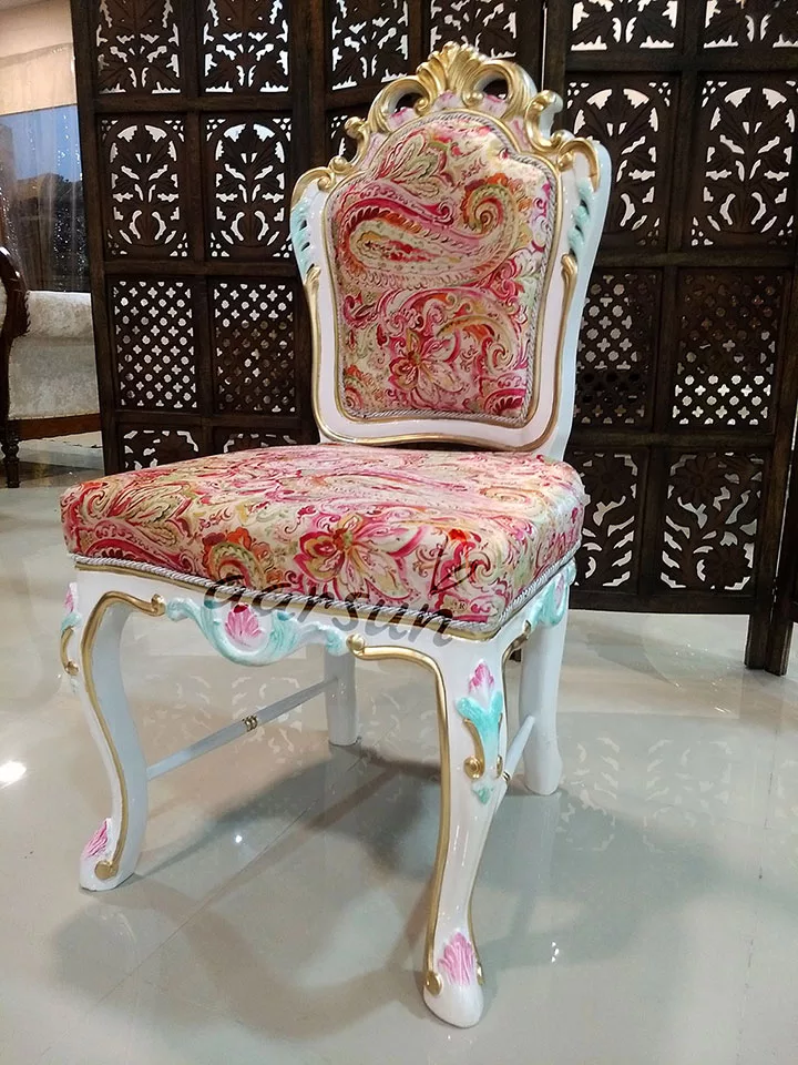 Royal Dining Set -White Polish with Golden Highlights view 5