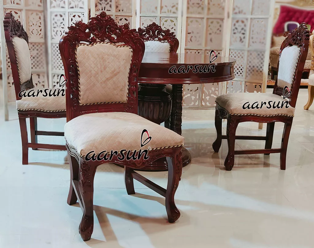 Suede Fabric Dining Set in 4 Seater view 3