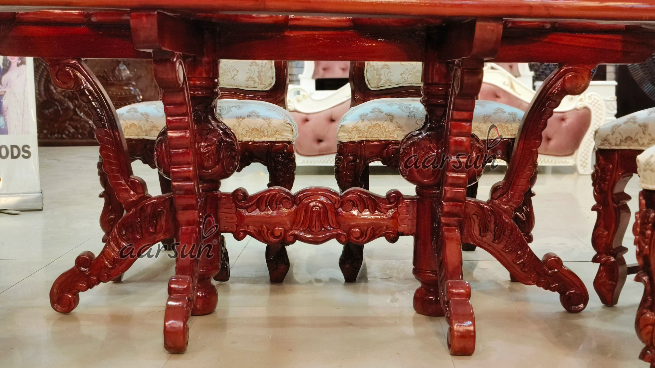 Teakwood Gorgeous and Unique Wooden Dining Table Set view 7