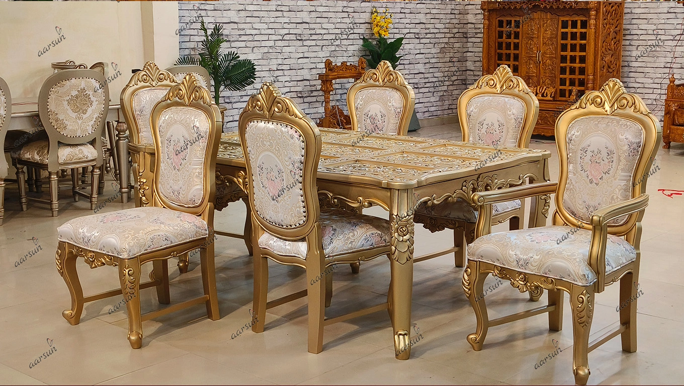Ultra-realistic Carved Designer Dining Table view 5