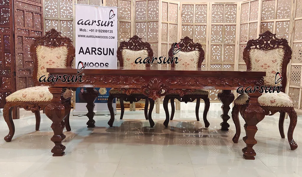 Unique Design 6 Seater Dining in Teak Wood view 3