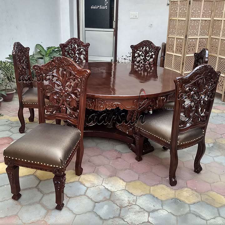 Wooden Dining Set in Dark Finish – Dark Finish view 3
