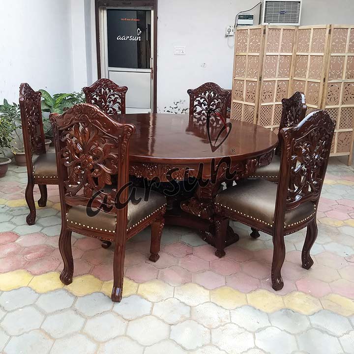 Wooden Dining Set in Dark Finish – Dark Finish view 4