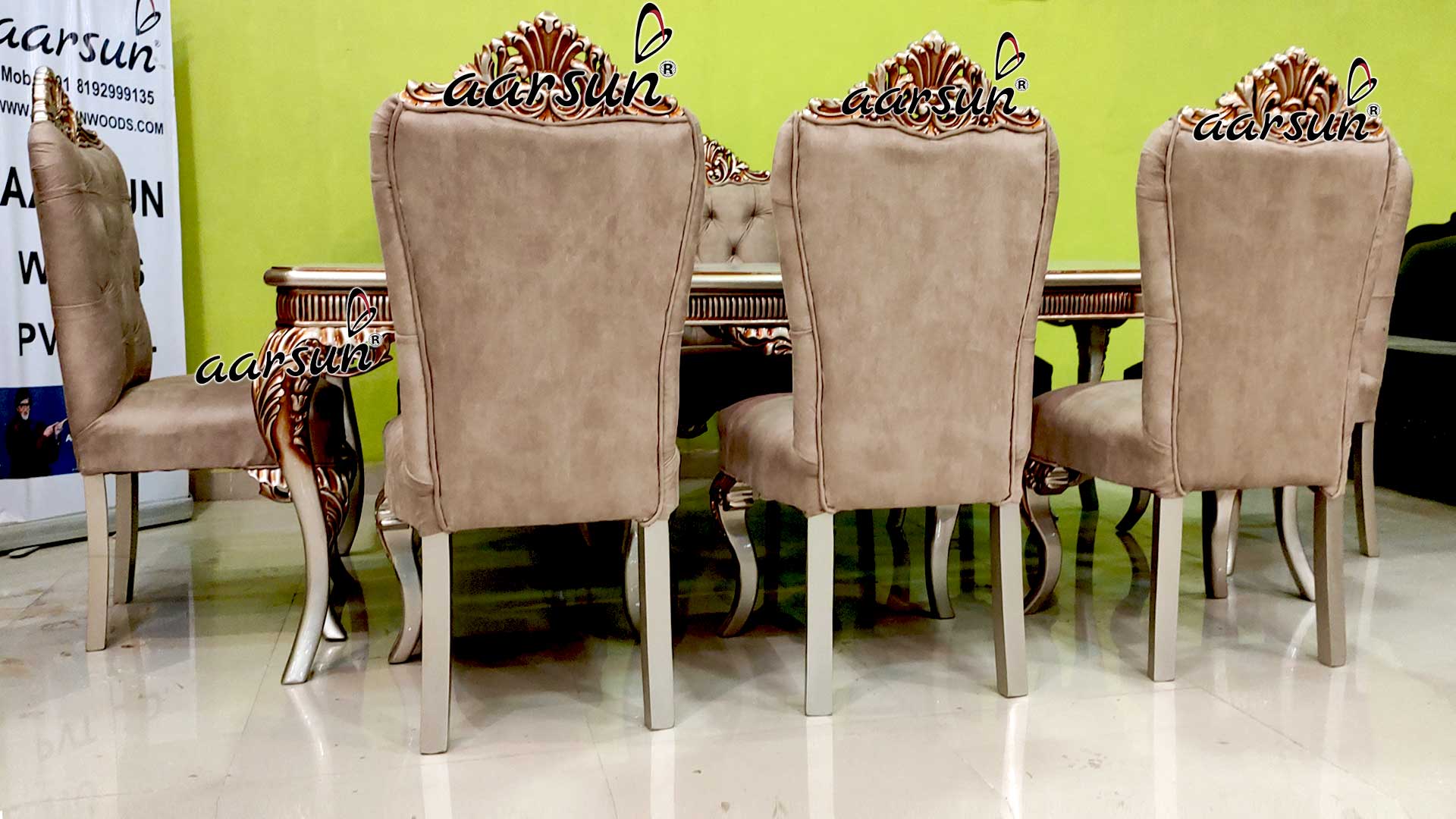Wooden Royal Luxury Dining Set view 4
